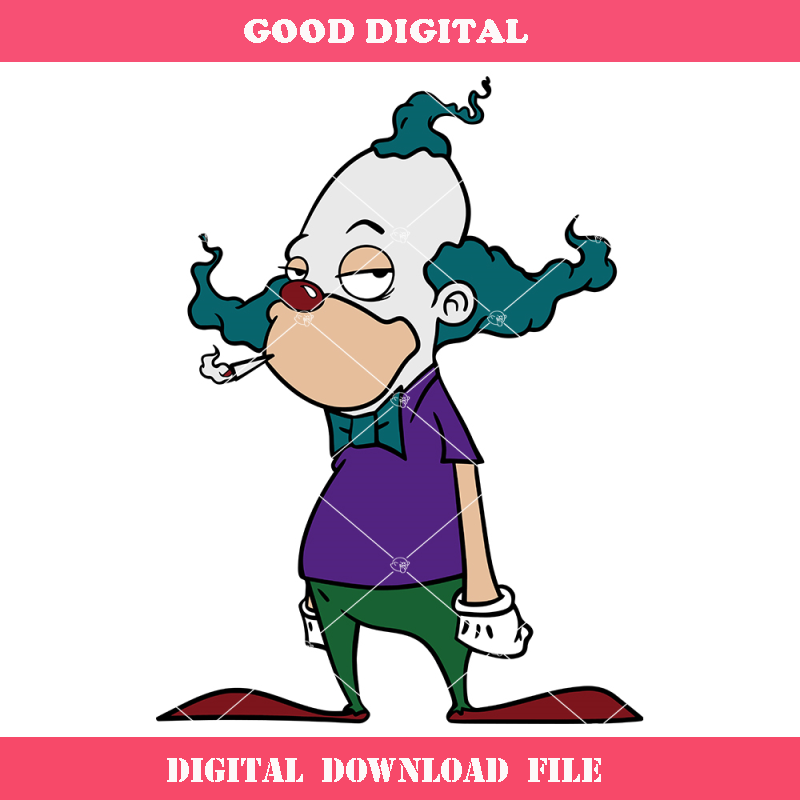 Clown Smoking Svg, Clown Cartoon Character Svg, Clown Svg.jpg