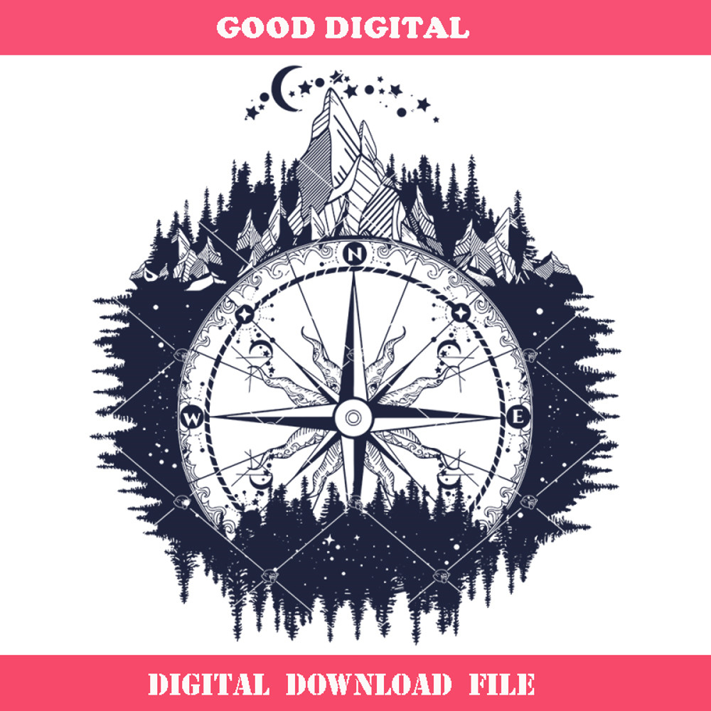 Compass Monogram Svg, Compass Rose Svg, Stay Wild Svg.jpg