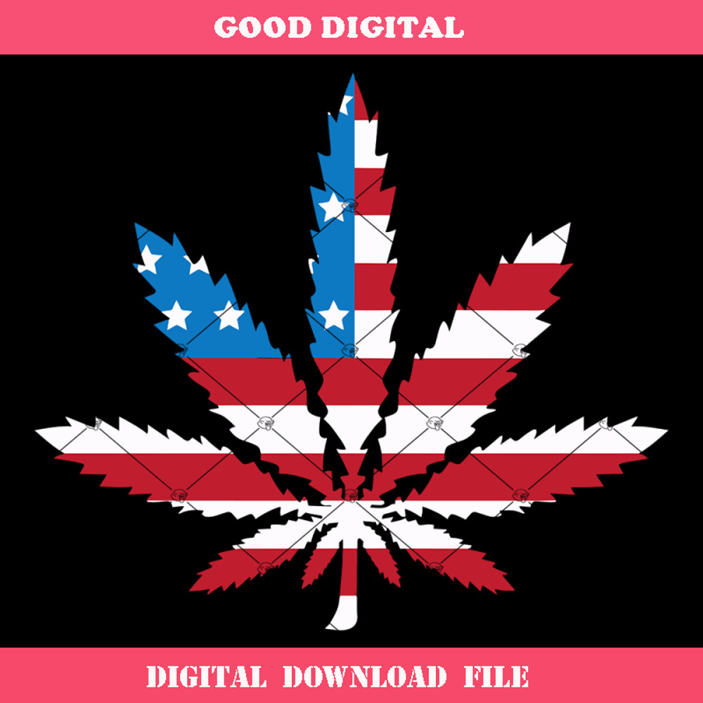Cool USA Flag Marijuana Svg, Leaf Weed Svg, Marijuana Svg.jpg