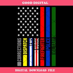 corrections dispatch ems nurse police firefighter military support svg