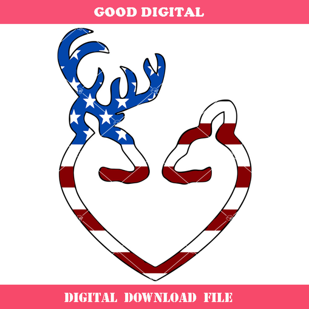 Couple Deer American Flag Svg, Couple Deer Heart Svg, Deer.jpg