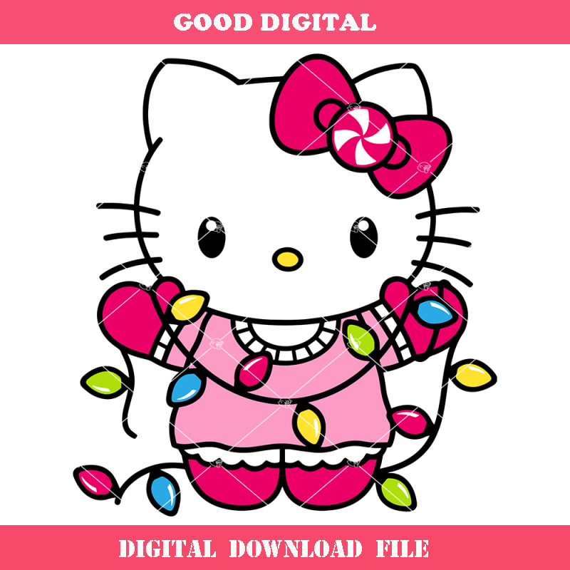 Cozy Kitty Svg, Kitty Cat Christmas Lights Svg, Cute Kitty.jpg