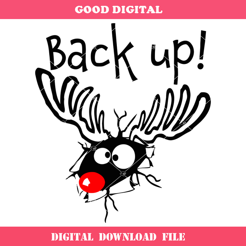 Crashed Reindeer Red Nose Svg, Back Up Reindeer Svg, Funny.jpg