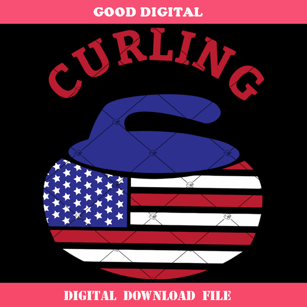 Curling American Flag Svg, Curling Svg, Winter Sports Svg.jpg