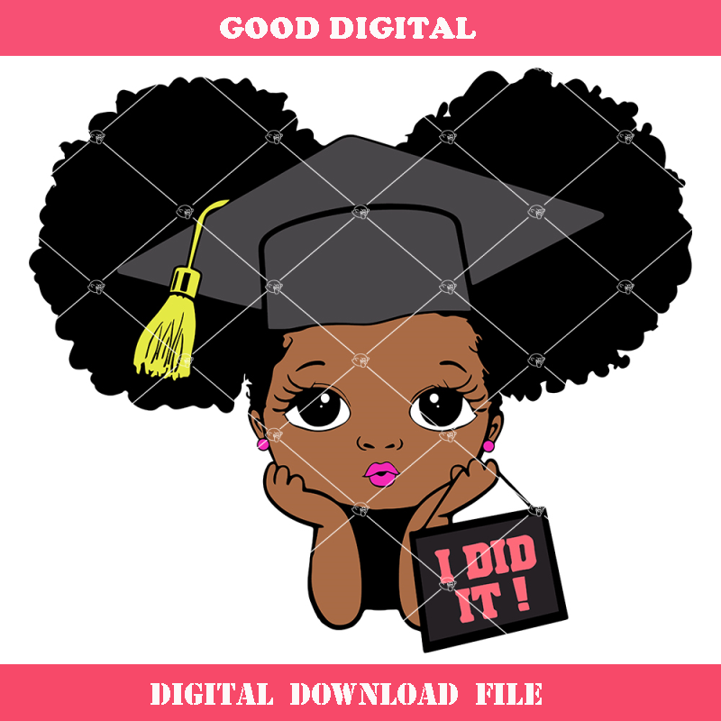 Cute black African American Kids Graduation Svg.jpg