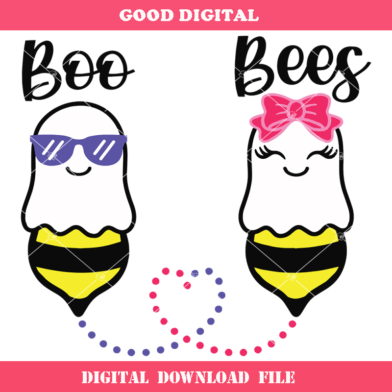 Cute Boo Bees Svg, Funny Halloween, Boo Ghost Svg.jpg