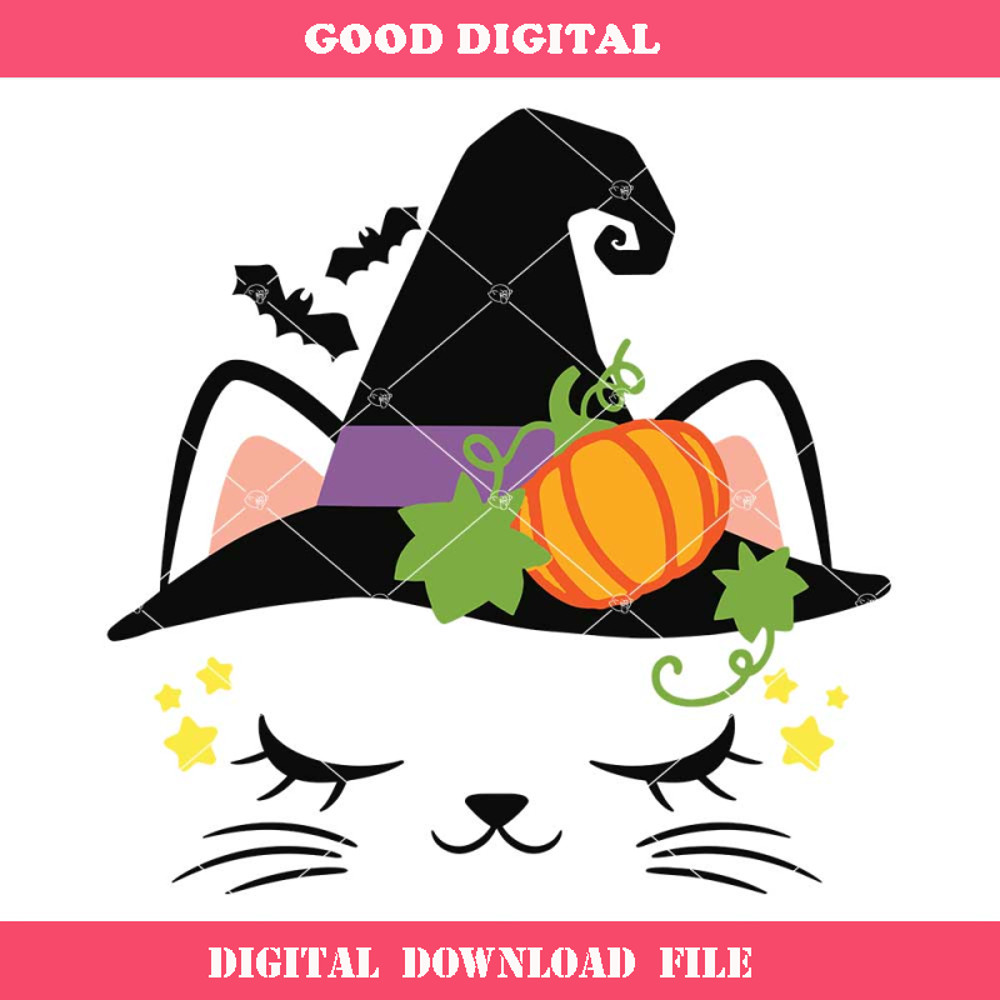 Cute Cat Witch Svg, Witch Cat Halloween Svg, Witch Hat Svg.jpg