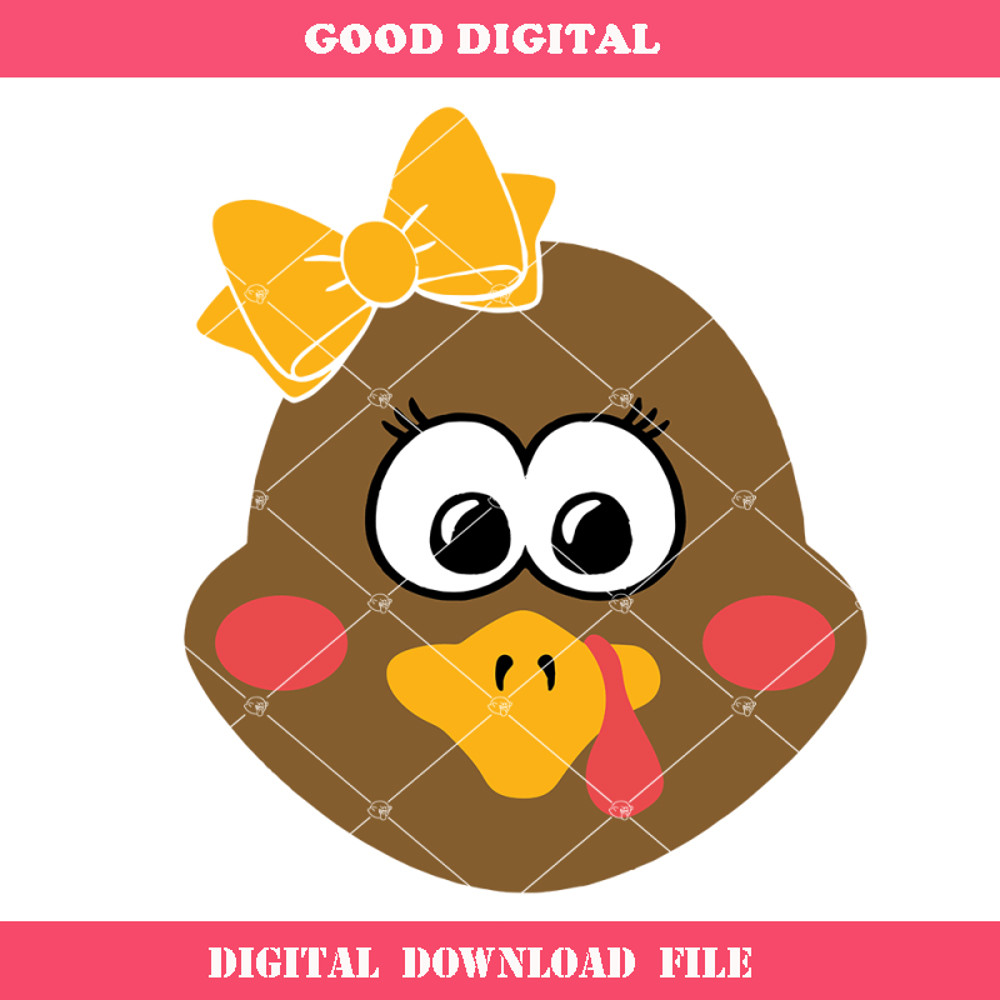 Cute Girl Turkey Svg, Girl Thanksgiving Svg, Cute Turkey Svg.jpg