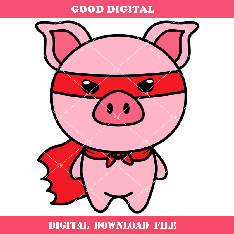 Cute Pig With Cape Svg, Super Hero Pig Svg, Baby Pig Svg.jpg