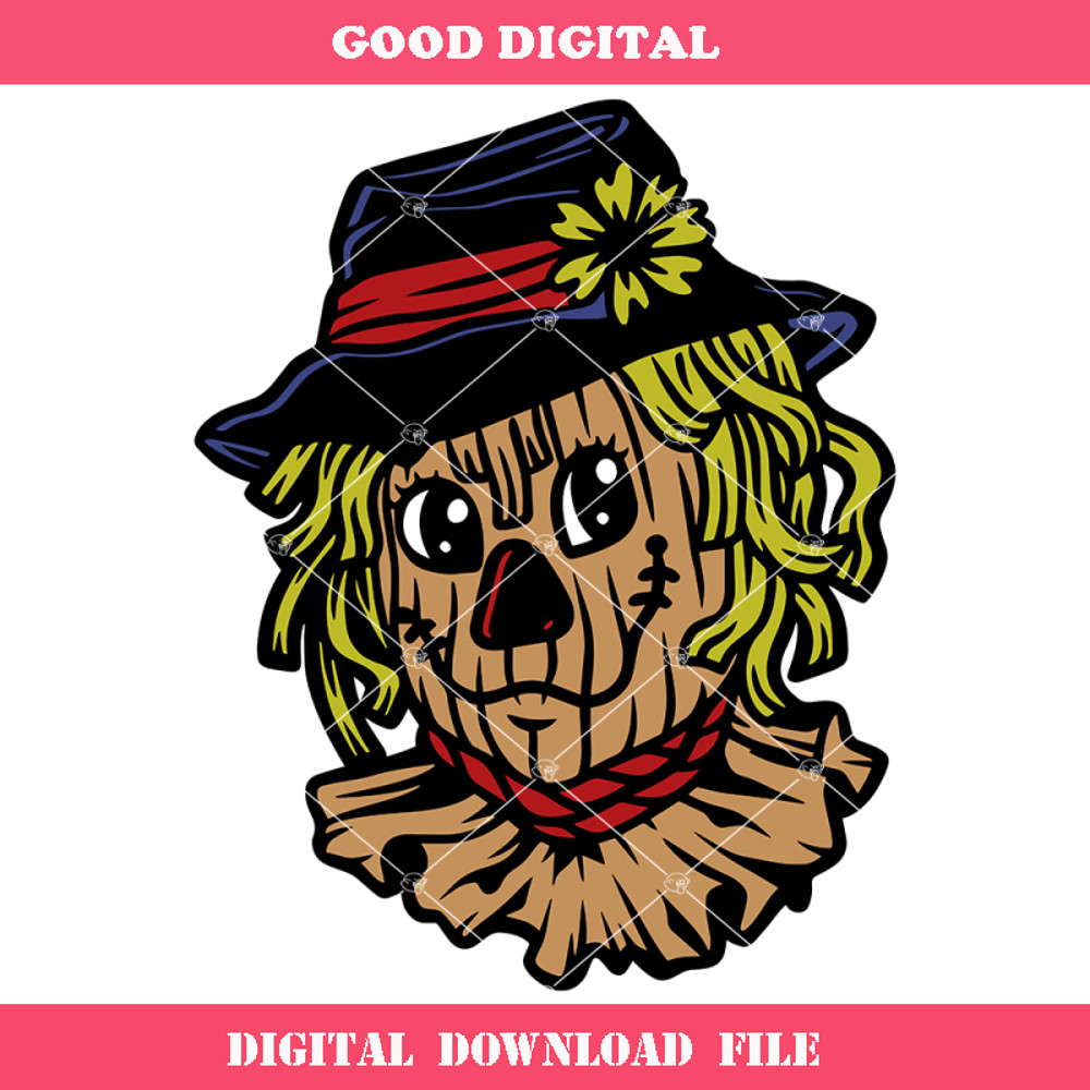 Cute Scarecrow Head Svg, Farmhouse Decoration Svg.jpg