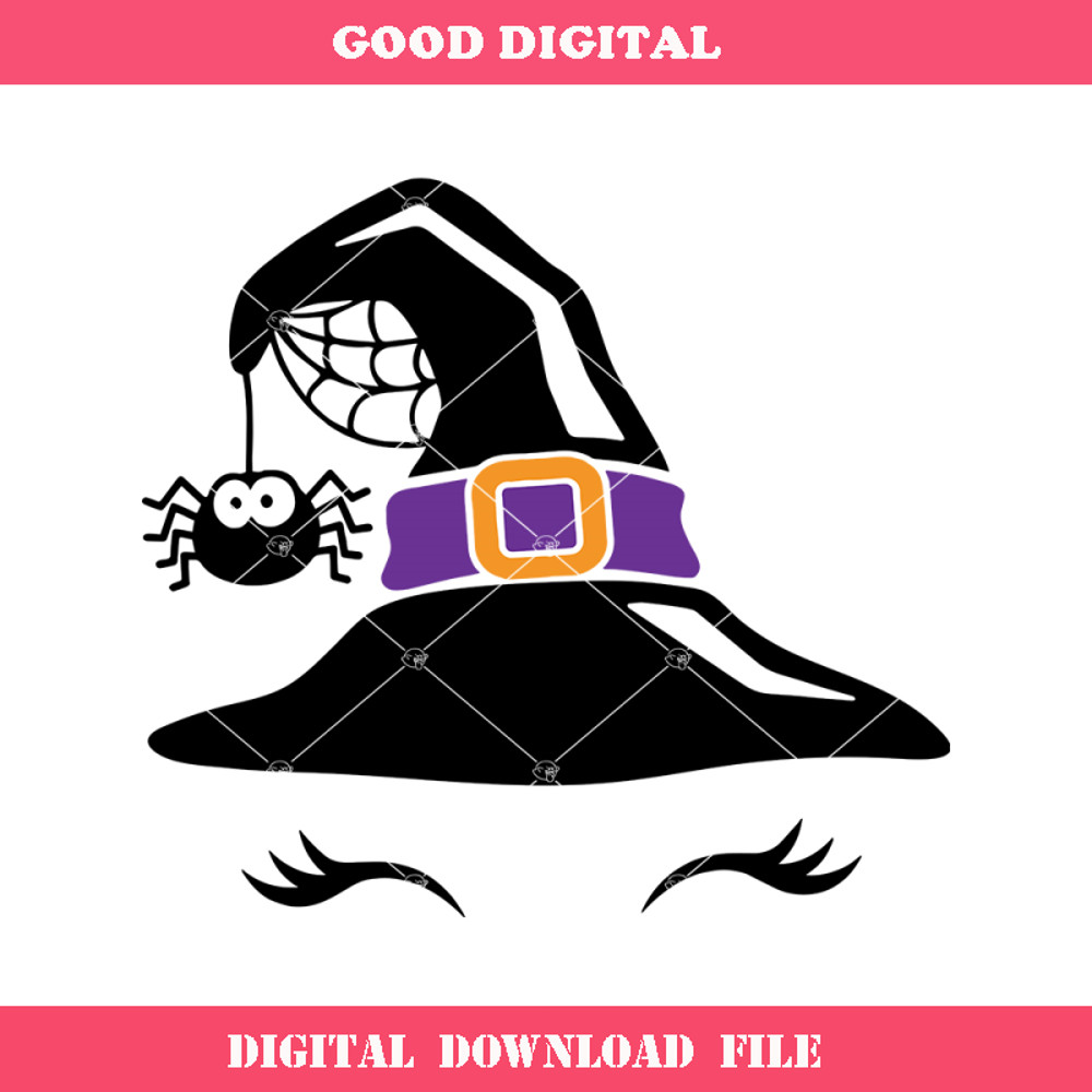 Cute Witch Hat Svg, Cute Witch Face Svg, Cobweb Svg.jpg