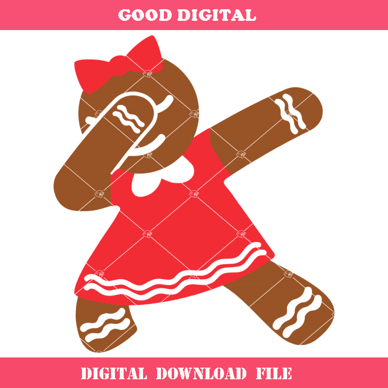 Dabbing Gingerbread Girl Svg, Funny Christmas Svg, Baby.jpg