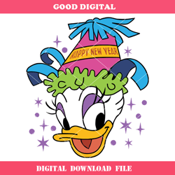 daisy duck and friends new year hat svg,  happy new year