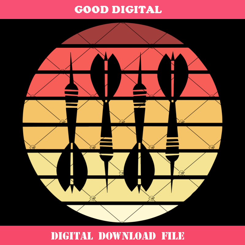 Dart Retro Svg, Dart Board Svg, Dart Silhouette.jpg