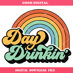 day drinkin svg, vintage rainbow svg, alcohol svg, summer