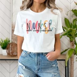 coffee scrubs and rubber gloves nurse life shirt, nurse life, nurse tshirt, nurse hero, funny nurse tshirt, cute nurse s