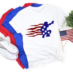 dabbing baseball 4th of july shirt, tank, hoodie, usa american flag, patriotic independence day merica shirt for basebal