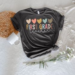 first grade teacher shirt, personalized teacher shirt, first day of school shirt, back to school shirt, kindergarten shi