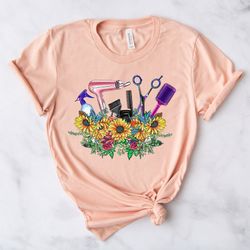 hair stylist bouquet tshirt, hair dresser shirt, licensed hairapist, gift for hairdresser, beautican shirt, hair dresser