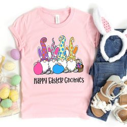 happy easter gnomies shirt, easter gnome shirt, happy easter shirt, cute easter shirt, gift for easter day, peeps easter