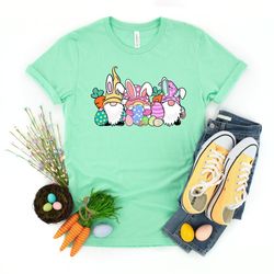 happy easter gnomies shirt, easter gnome tee, happy easter shirt, cute easter top, gift for easter day tee, peeps easter