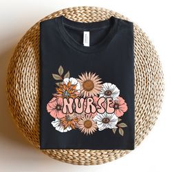 nurse flower shirt, registered nurse tshirt, icu nurse tshirt, gifts for nurse, nurse life, pediatric nurse shirt, nurse