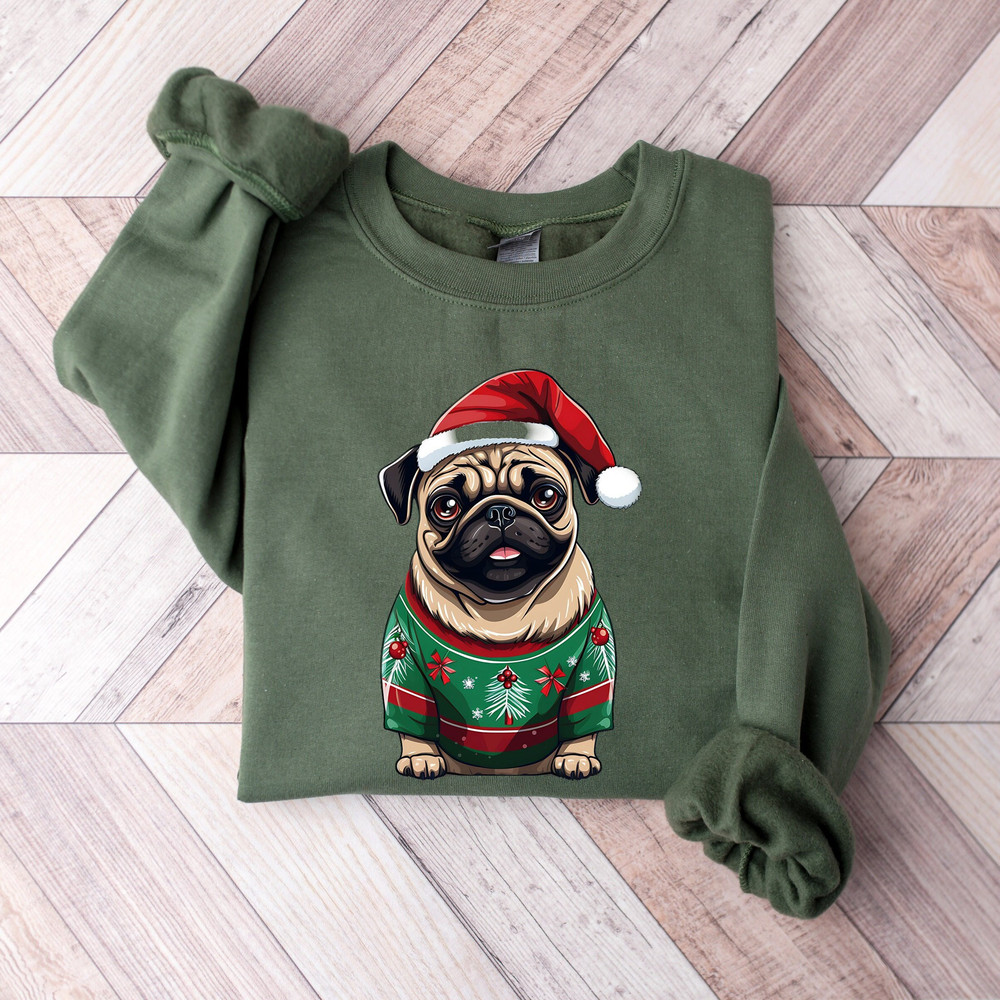Pug Christmas Lights Sweatshirt,Pug Christmas Sweatshirt,Dog Owner Christmas Shirt,Dog Lovers Sweater,Pug Lover Xmas Shirt,Xmas Dog Sweater 1.jpg