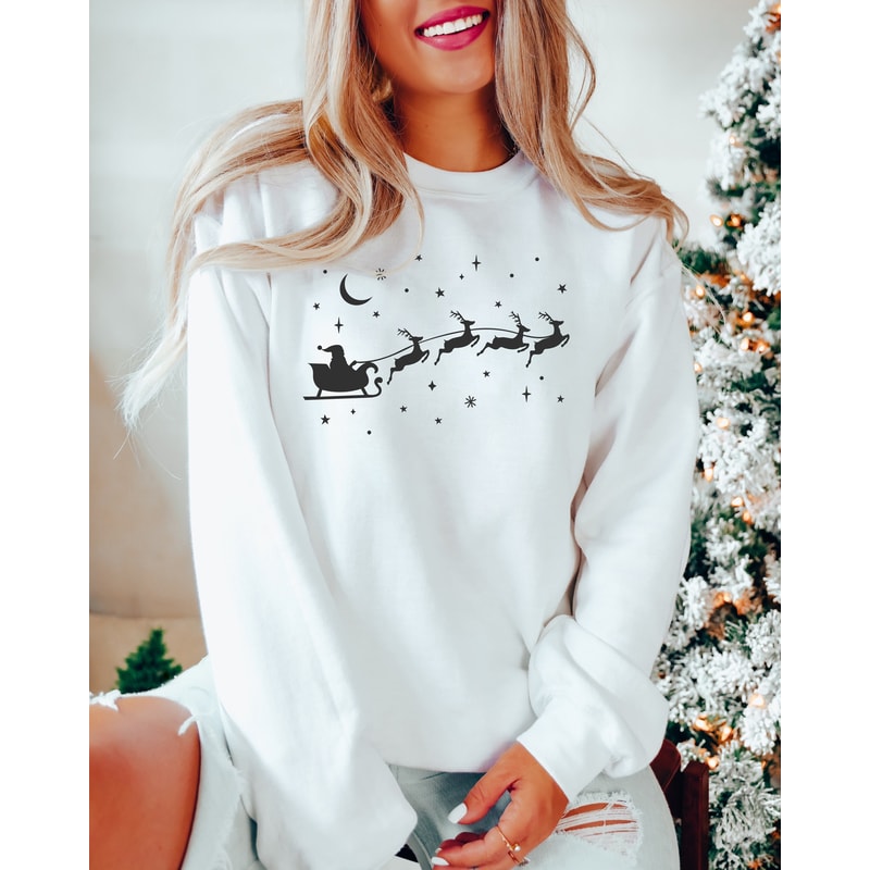 Santa's Sleigh Sweatshirt, Christmas Shirt, Santa Claus Sweater,Santa and Reindeer,Christmas Sweatshirt,Christmas Eve, Happy New year.jpg