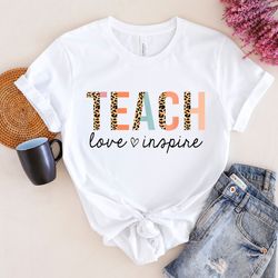 teach love inspire tshirt, womens clothing, teacher appreciation shirt, retro teacher tee shirt, , teacher appreciation