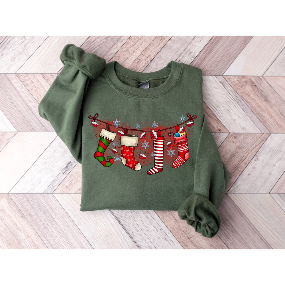 The Cutest Christmas Gift Christmas Socks Sweatshirt, Womens Christmas Sweatshirt, Merry Christmas Gift, Family Christmas Shirt, Xmas Tshirt.jpg