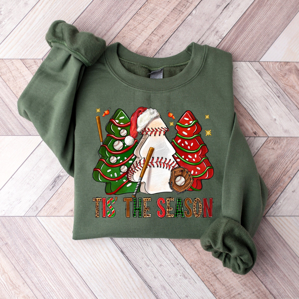 Tis' the season Baseball Christmas Cakes Sweatshirt,Merry Christmas Sweater,Christmas Cake Sweatshirt,Funny Xmas Sweatshirt,Boutique Shirt.jpg