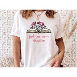 book shirt, one more chapter, book lover gift, floral book t-shirt, bookish tee, kids book tee, bookish gift, book club
