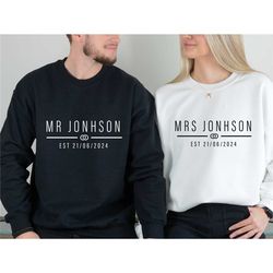 honeymoon sweatshirt, couple sweatshirt, couples sweatshirts, mrs sweatshirt, mr sweater, just married jumper, wedding s