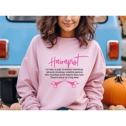 hairstylist sweatshirt, hair dresser sweater, hair stylist gifts, hair dresser top, hairapist sweatshirt, cosmetology gi