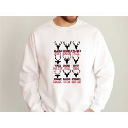dasher dancer sweater, reindeer sweatshirt, deer hunting sweater, deer meat sweater, christmas sweatshirt, mens xmas swe