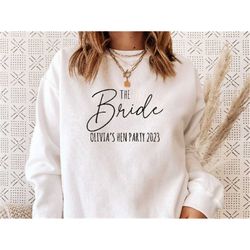 bridesmaid sweater, bride sweatshirt, hen party jumper, bridal party gift, bride to be top, wedding sweatshirt, honeymoo