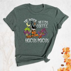 halloween witchy things shirt, halloween coffee shirt, women halloween shirt, funny witchy elements shirt, witchy occult