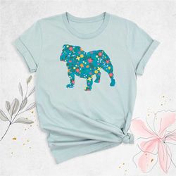english bulldog shirt, women dog shirt, dog mom shirt, bulldog owner gift, wildflower dog shirt, bulldog lover shirt, fl