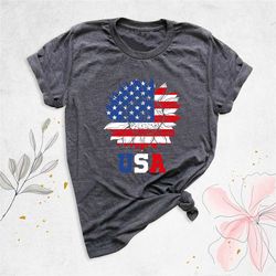 sunflower usa flag shirt, 4th of july shirt, women patriotic shirt, red white blue shirt, american flag t-shirt, fourth
