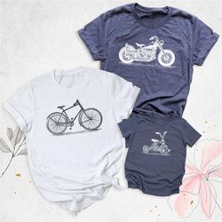 fathers day matching shirt, motorcycle bicycle tricycle shirt, fathers and son shirt, daddy baby t-shirt, grandpa grandk