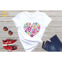 floral heart shirt, heart flower t-shirt, floral shirt, flower garden shirt, birth flower shirt, plant lady tee, boho he