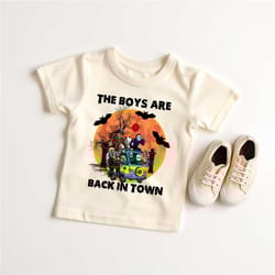 the boys are back in town sweatshirt, spooky bus shirt, halloween sweatshirt, spooky season shirt, funny halloween shirt