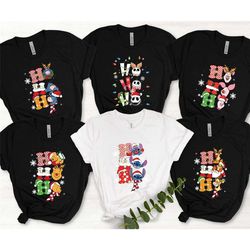 ho ho ho mix shirts, stitch shirt, eeyore shirt,tigger shirt, piglet shirt, winnie the pooh shirt, christmas ho ho ho sh