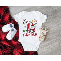 my first christmas onesie, cute newborn christmas gift, baby christmas onesie, merry christmas onesie, unisex baby chris