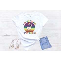 no gender only goose shirt, lgbt shirt, pride shirt, gay pride shirt, lesbian shirt, lgbtq ally shirt, rainbow shirt