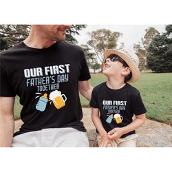 our first father's day shirt, fathers day matching shirt, father's day daddy and baby outfit, father's day gift,father a