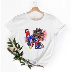 4th of july love sunflower shirt, independence day shirt, usa flag shirt, patriotic shirt, america shirt, veteran shirt,