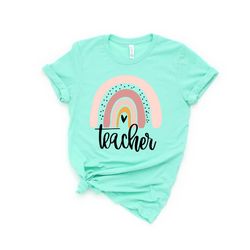 teacher shirts for women,  boho teacher rainbow shirt, rainbow teacher shirt, rainbow teacher tshirt, kindergarter teach