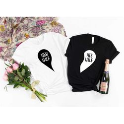 her half shirt,his half shirt,couple valentines shirt,heart shirt,his & hers,matching tee,wedding gift,anniversary gift,