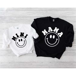 matching mama and mini sweatshirts, mama sweatshirt, matching mommy & me sweaters, baby shower, mother daughter shirts,
